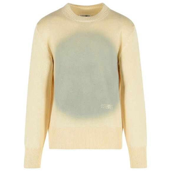 Mm6 Maison Margiela Ivory Cotton Blend Sweater Men